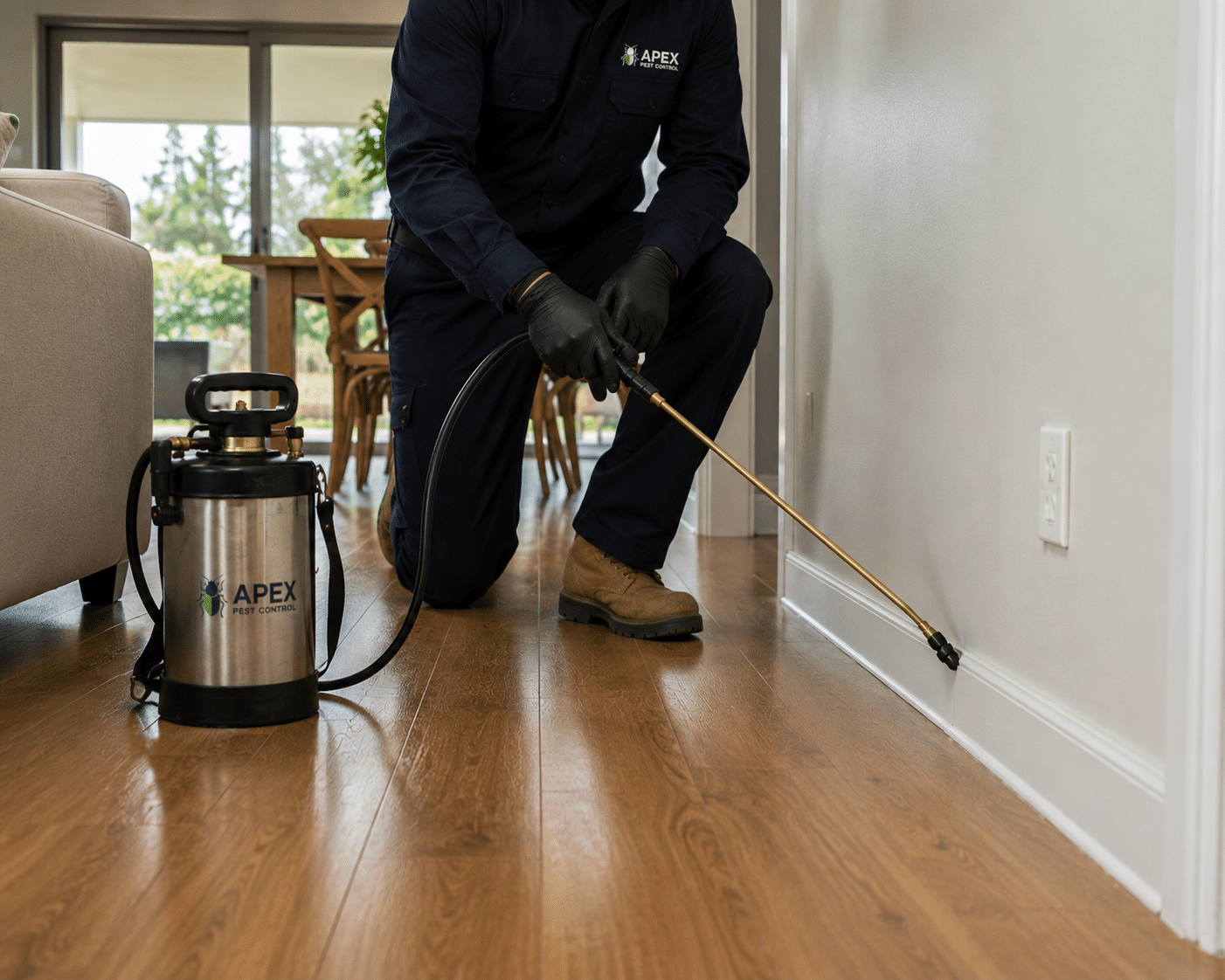 General pest treatment being carried out inside a Sydney home