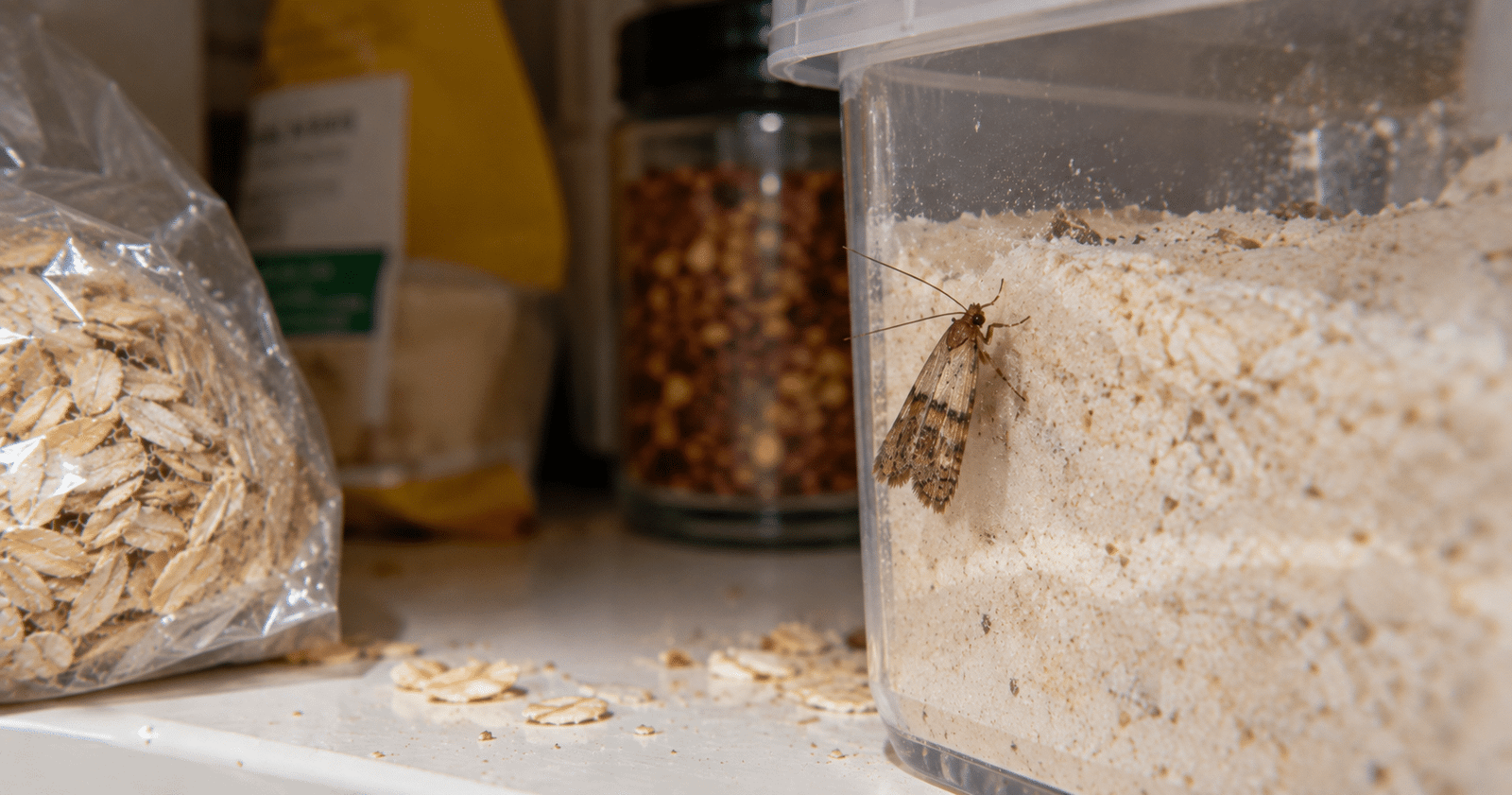 Pantry moth, also called the Indian meal moth
